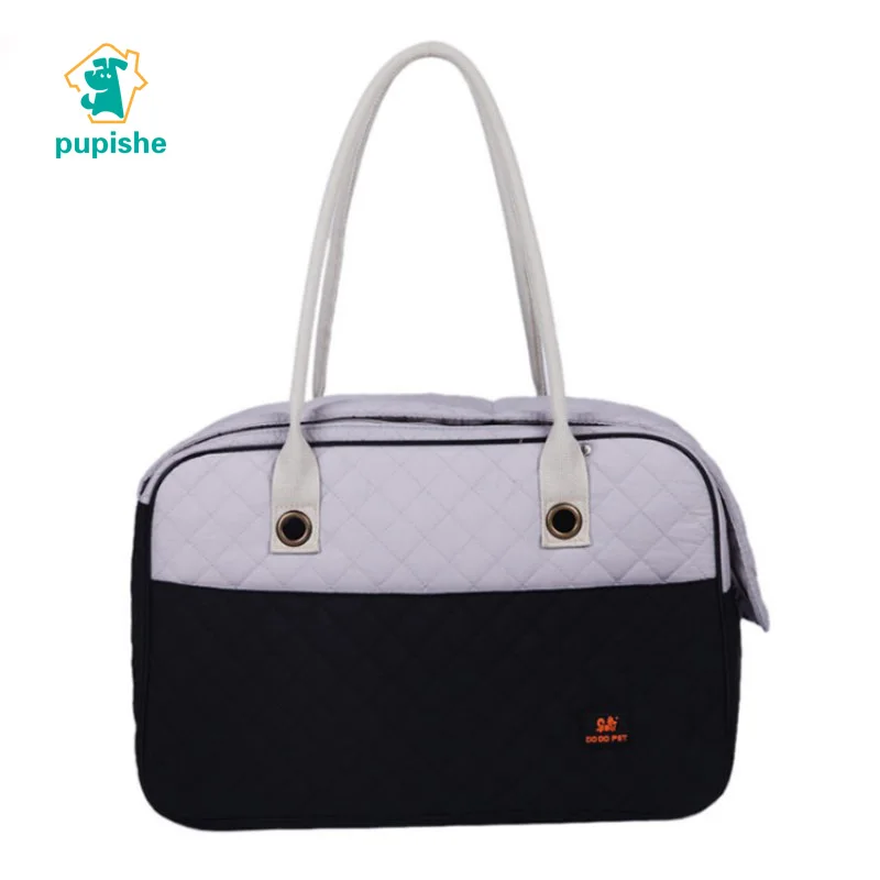 

PUPISHE Dog Carrier Winter Windproof Pet Carrier Bags for Small Dogs Cat Designer Quilted Head-Out Handbag Chihuahua Tote Travel