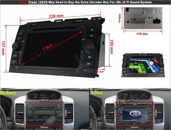 Clearance 9" Quad core  Android 9.0 Car GPS radio Navigation for Toyota Prado Lexus GX470 2002-2009 with 4G/Wifi, DVR OBD 0