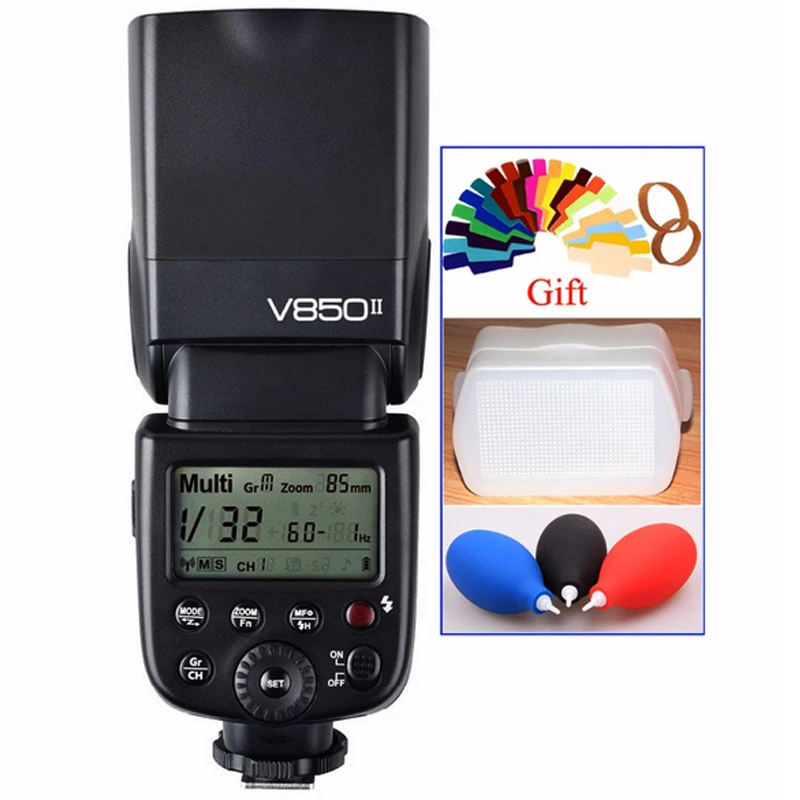 

Godox V850II GN60 2.4G Wirless X System Speedlite w/ Flash Light Without VB18 Battery for DSLR Cameras + Gift