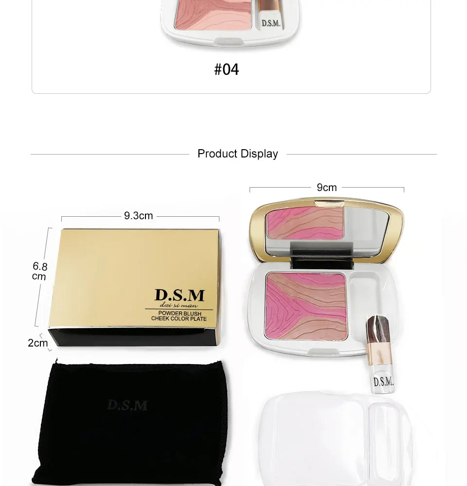 fácil de usar natural cosméticos blusher alta