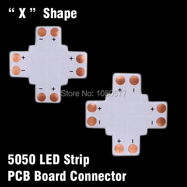 

20pcs/lot 10mm 2pin LED Strip Connector "X" Type, LED PCB Board No Soldering Connector For SMD5050/5730 Single Color Strip