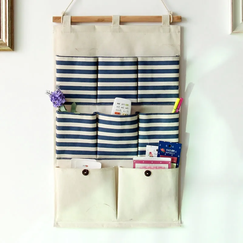 Buy Home large Wall Storage Bag cotton cloth striped