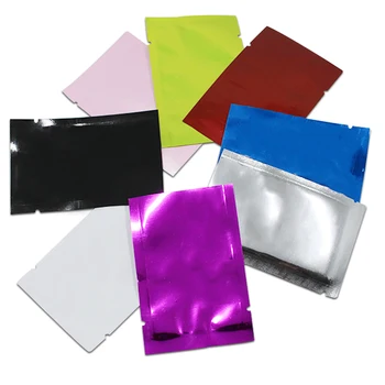 

200pcs/Lot Glossy Open Top Heat Sealable Flat Sample Pouch Packaging Aluminum Foil Vacuum Seal Coffee Powder Storage Mylar Bags