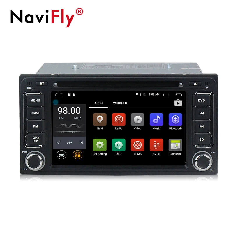 Flash Deal NaviFly 2 din Android 7.1 Car DVD gps navigation for Toyota Hilux yaris VIOS Camry Corolla RAV4 prado car radio audio Head Unit 1