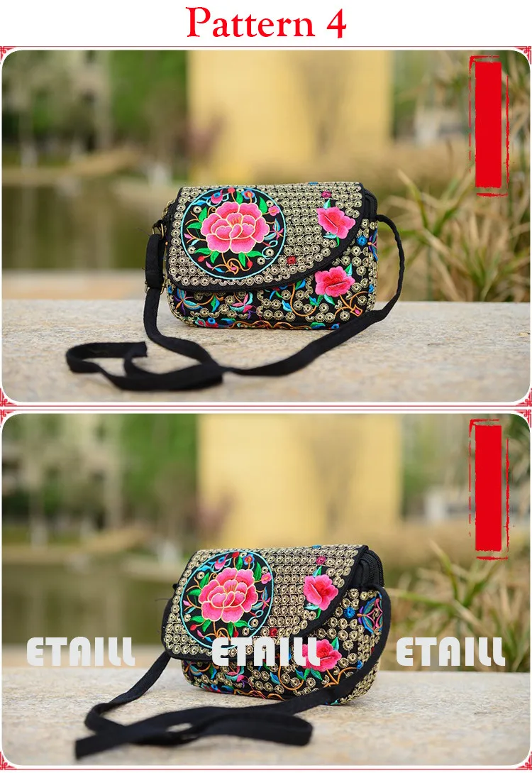 embroidered messenger bag