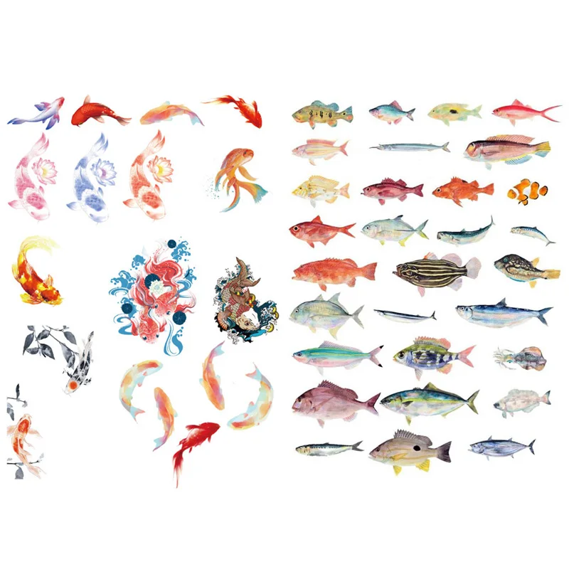 1 шт. Koi Карп Тропические рыбы нарезанные Стикеры Kawaii Канцелярские милые бумаги