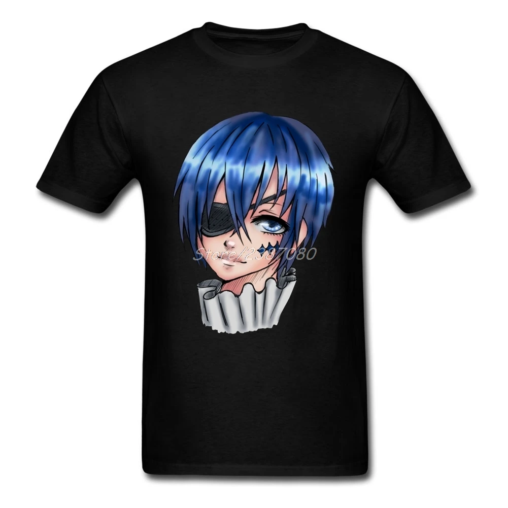 Ciel Phantom Black Butler T Shirt Cotton Crewneck Short Sleeve T-shirts For Men Fashion Cheap Plus Size Men's Shirts | Мужская