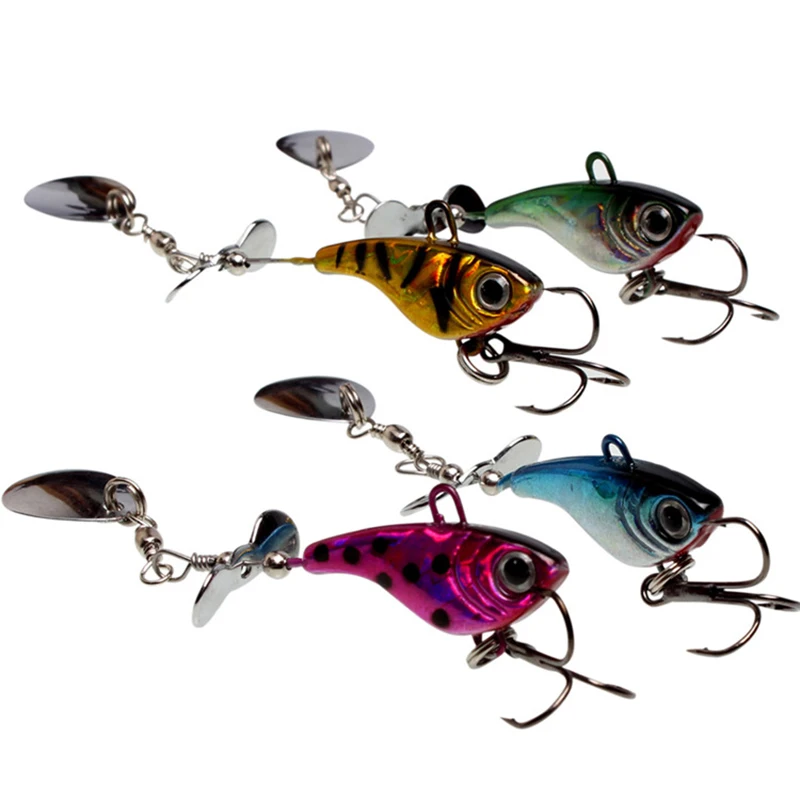 

1Pcs 10cm 12g Crank Hard Fishing Lures Artificial Rotate the sequins Bait hard lure Pesca Fishing Tackle WQ8066