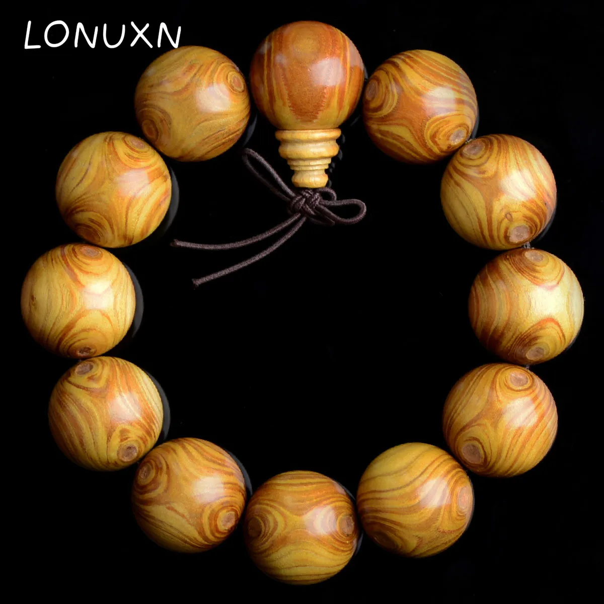 Vintage high quality India teak sandalwood bracelet Tibetan Buddhist
