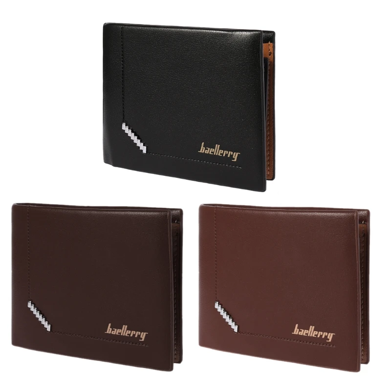 Mens Leather Slim Bifold Credit ID Card Holder Wallet Billfold Purse Clutch LI