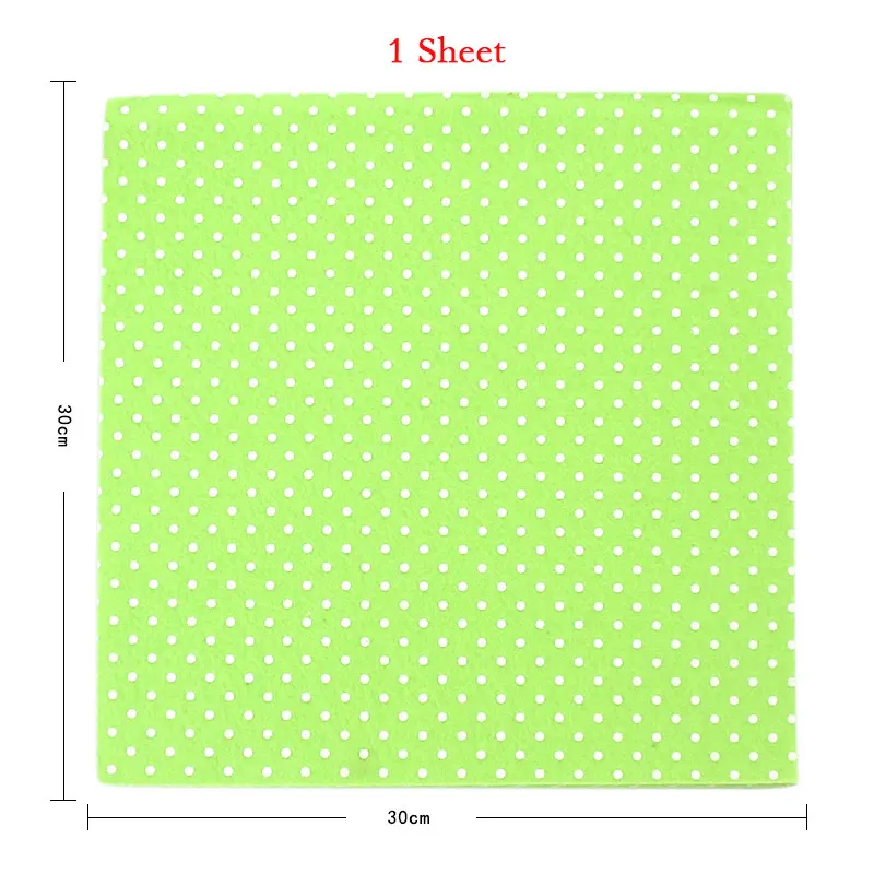 Одноцветная фетровая ткань с принтом в горошек 30X30 см толщиной 1 мм для кукол DIY, Нетканая ручная работа, товары для украшения дома, 1 лист - Цвет: Green
