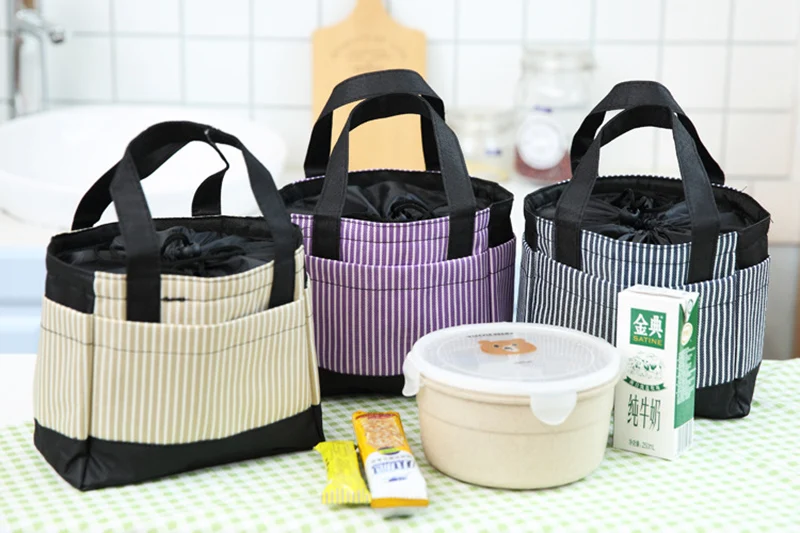 Baby Insulation Bag Feeding Milk Food Warm Drawstring Stripe Mommy Travel Breast Milk Bottle Thermal Portable Casual Tote BB5036 (1)
