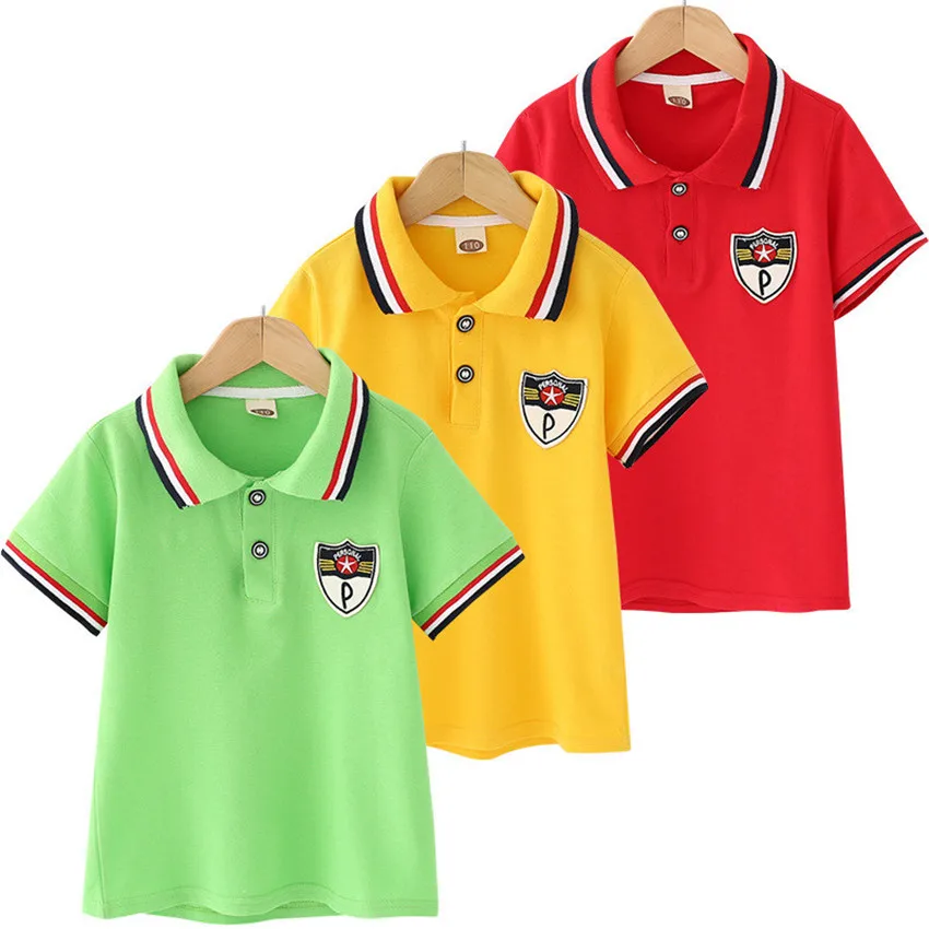 

3-10 y boy polo shirt short sleeve children's polo shirts 2019 summer boys clothes tops solid color breathable cotton On Sales