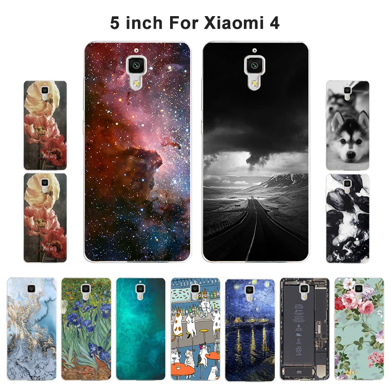 

Soft Silicon Case for Xiaomi Mi4 Cases Cover for Xiaomi Mi 4 Funda Scenery Painted TPU Phone Bag for Xiaomi M4 Coque