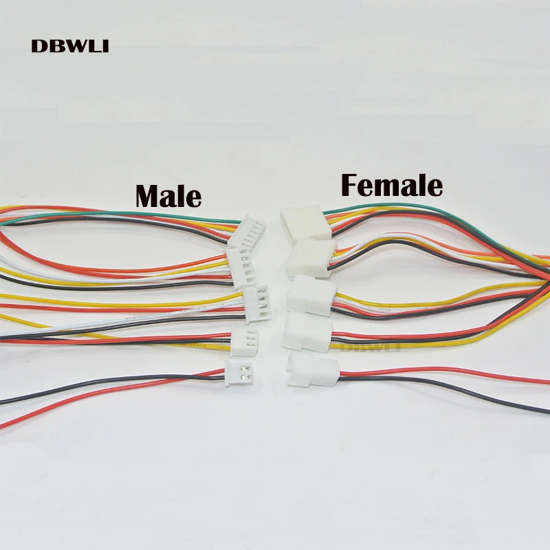 10 шт. XH2.54 2/3/4/5/6 Pin шаг 2,54 мм Кабельный разъем XH штекер мужской и женский Батарея зарядный кабель 200 мм Длина 26AWG