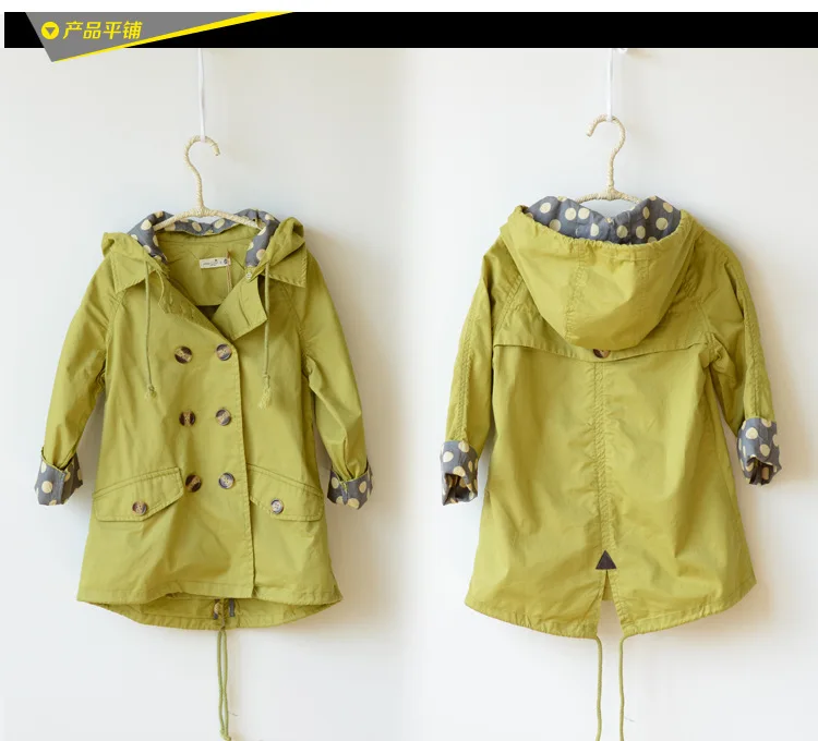 Куртка для девочек детская одежда весенне Осенняя двубортная верхняя средней - Фото №1