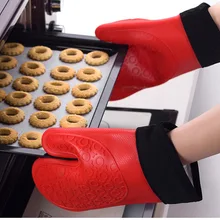 1 шт. силиконовые перчатки для готовки выпечки хлопок подкладка духовки Рукавицы Кухня теплоизоляция барбекю перчатки для гриля LB 329