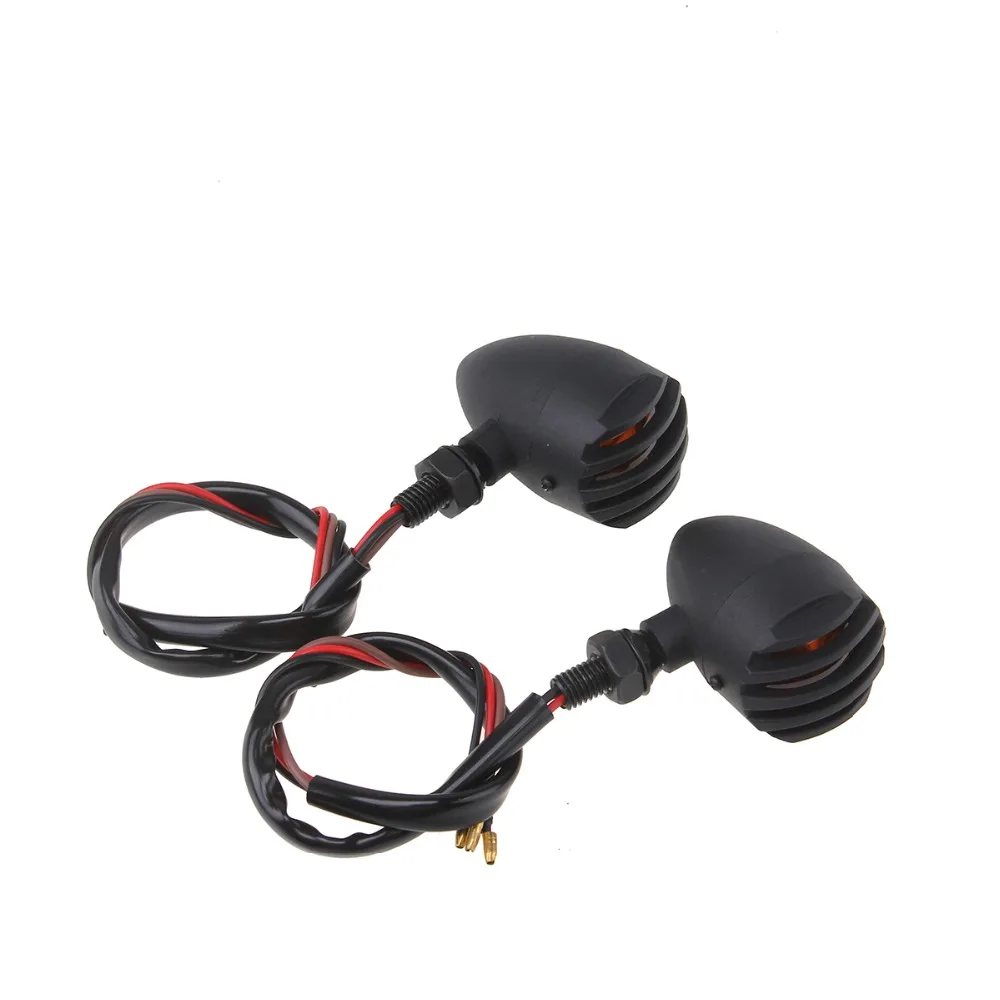 2pcs Universal 3 Wire Vintage Bullet Turn Signal Light