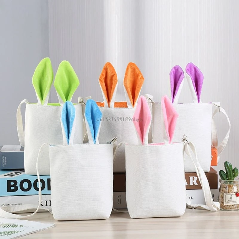 

Easter Bunny Ear Bag Canvas Shopping Tote Shoulder Bags Holiday Celebration Party Decoration
