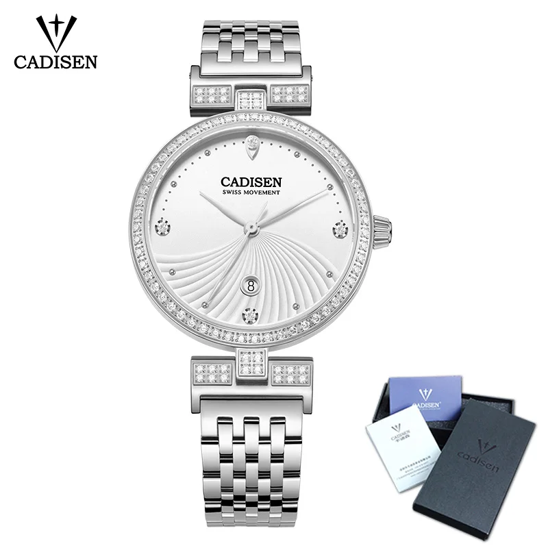Beste CADISEN Dames Horloges Merk Luxe Mode Dameshorloge Fancy Vrouwen Strass Horloges 3Bar Waterdichte Polshorloge Vrouwelijke