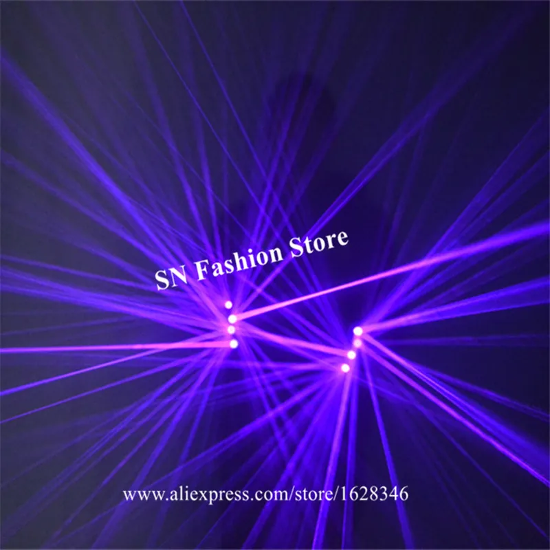 

SJ78 Purple blue laser gloves party club robot man wears dj laser projector 4pcs laser heads led costumes dance gloves lighted