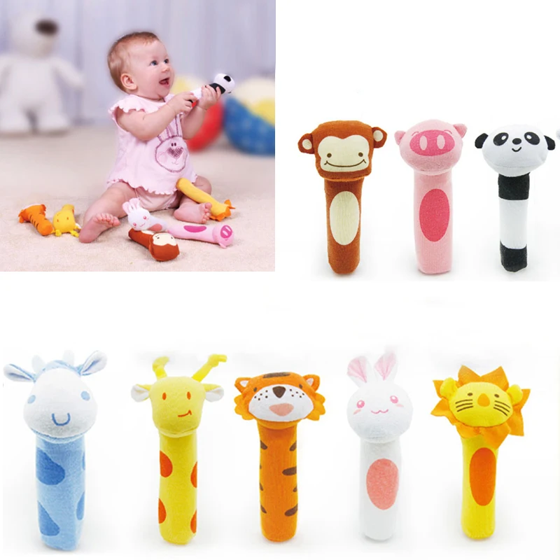 

Baby Animal Shaped Catoon Hand Bell Ring Rattles Kid Plush Soft Toy High Quality