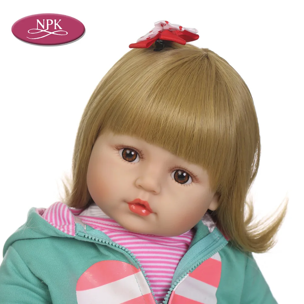 NPK 60CM Baby Girl Reborn Doll Kids Toy Soft Silicone VInyl Lifelike Princess Girl Realistic Bebe Reborn Alive Doll 2018 New (4)