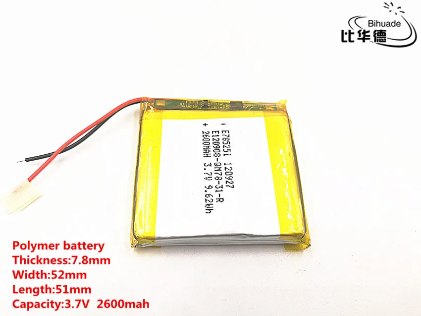 2600 mAH, 785251 Polímero de íon de