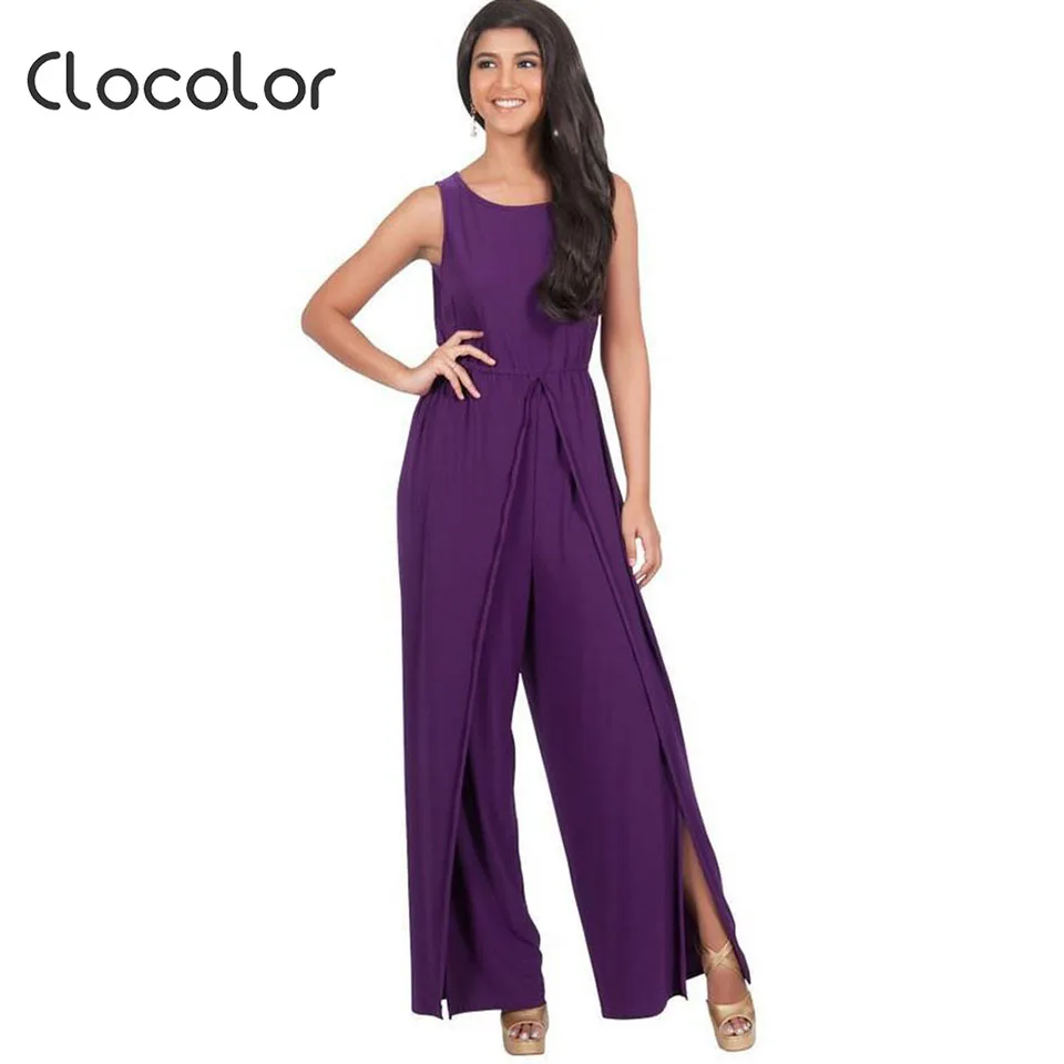 Clocolor Women Jumpsuits Plus Size Full Length Straight Casual Sexy Elegant 2018 New Loose Women Jumpsuits Big Size Jumpsuits and Playsuits