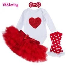 Комплекты одежды для малышей; комбинезон с длинными рукавами; юбка-пачка; Saia; комплект для детей; модная одежда принцессы для маленьких девочек; комплект одежды на День святого Валентина