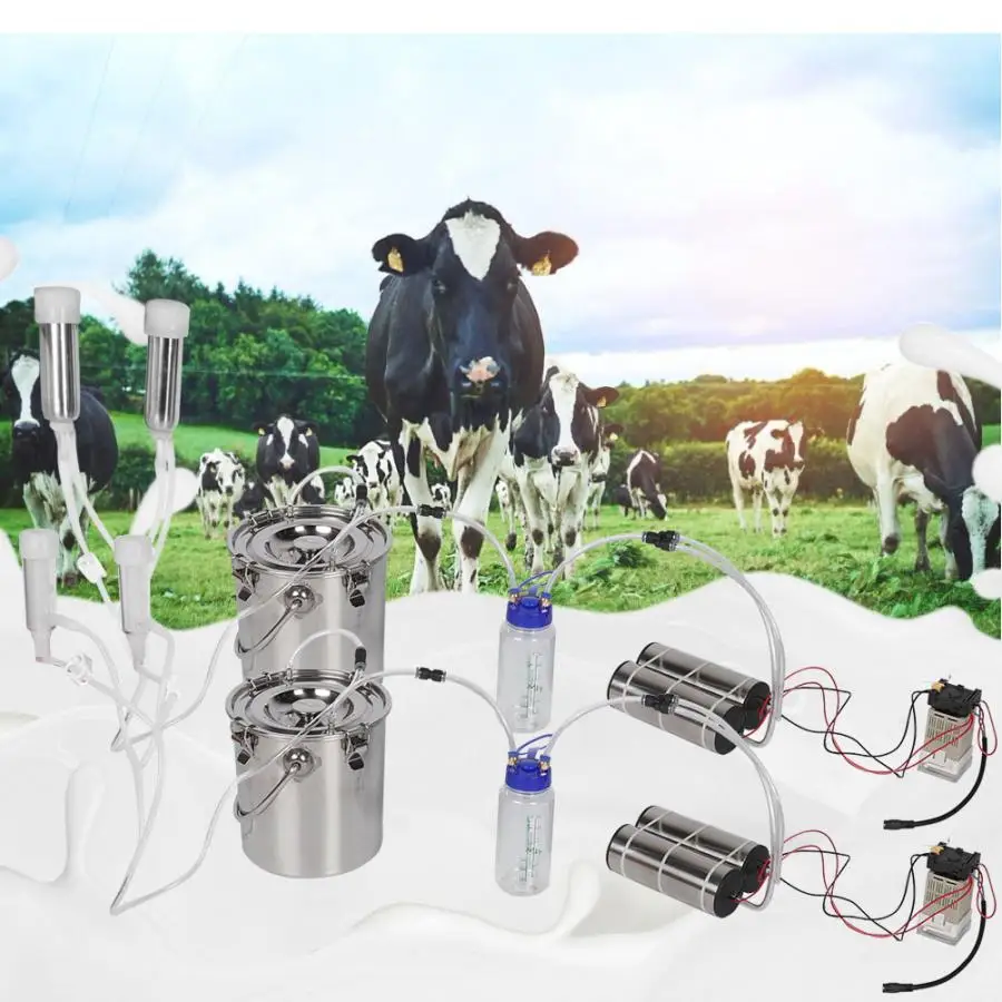 

5L Milking Machine for Goat Cows Portable Electric Impulse Goat Sheep Cow Milking Kit Farm Animal Feeding Eqipment
