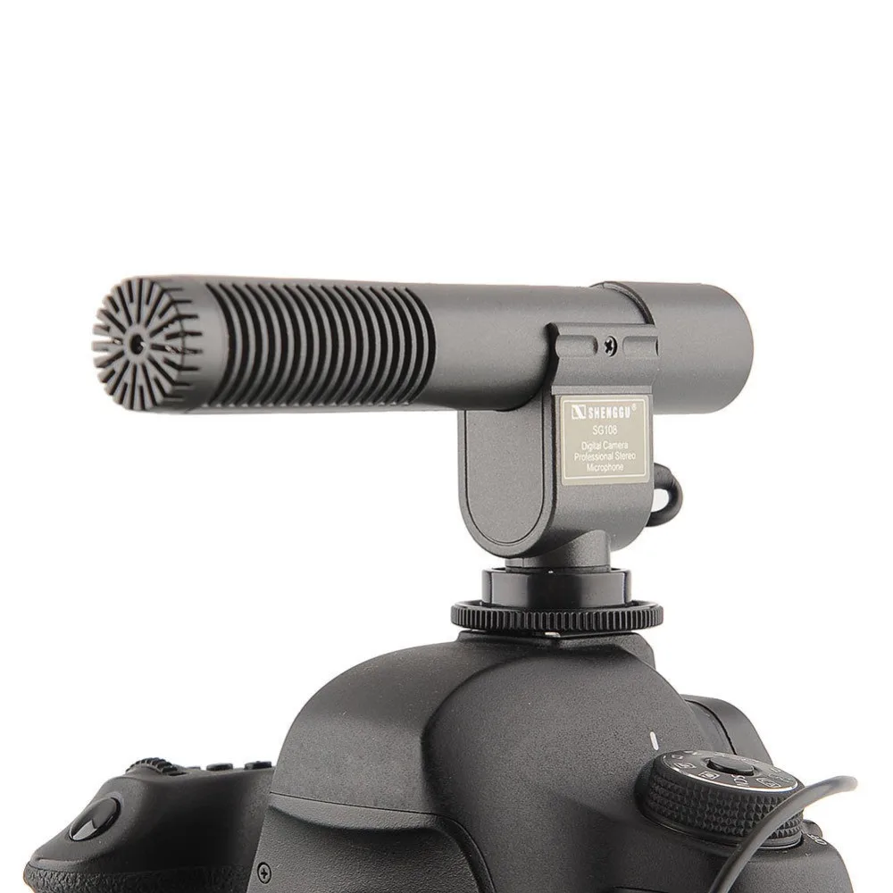ShengGu SG-108 видеокамера Цифровая камера стерео пистолет микрофон для Canon EOS 1200D 1100D 6D 7D 5D3 550D 60D 600D Rebel T3i T2i