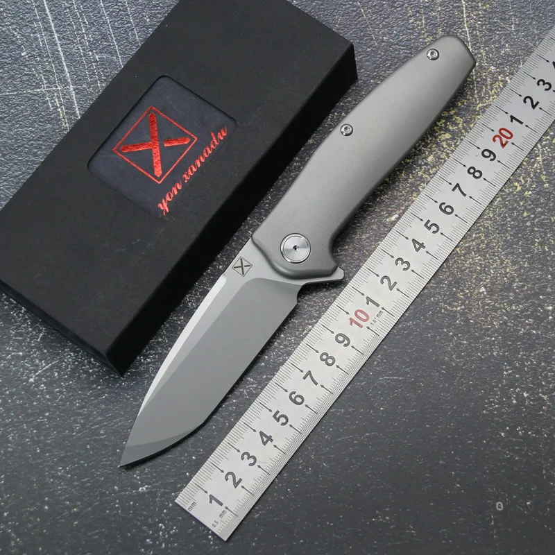 

2019 NEWN YX750 Flipper folding knife VG-10 steel blade titanium handle with pocket clip camping hunting knife EDC outdoor tools