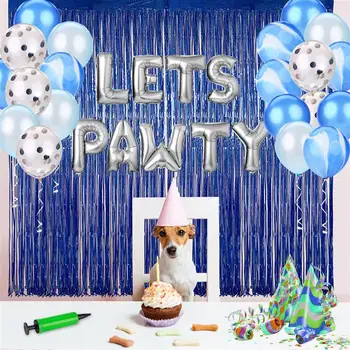 

Pet Party Balloon Set Creative Decor Balloon Pet Birthday Party Favor Lets Pawty Pet Dog Puppy Cat Birthday Supplies Photo Props