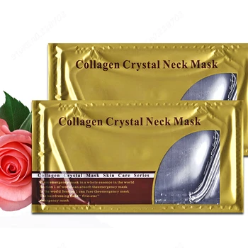 

10pcs/lot Transparent Collagen Crystal Neck Mask Eye Mask Anti Wrinkle Neck Mask Collagen Gel Neck Lifting Mask Set