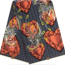 Африканская ткань с принтом африканская ткань с золотыми блестками Анкара Ткань 6 ярдов хлопок ткань для платья tissus воск LP-A29