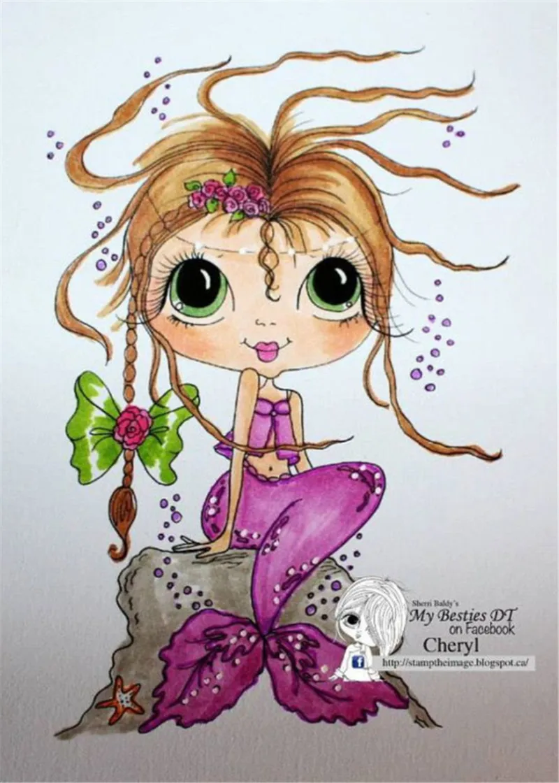 

10x6 Mermaid Transparent Clear Stamps for Scrapbooking for DIY Card Making Cutting Crafts Stencil