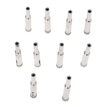 

10 Pcs 8mm Diamond Tipped Tile Marble Glass Drill Bit Hole Saw