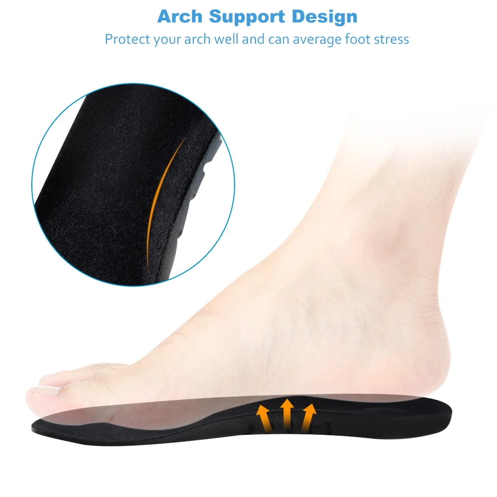 Elino Sports Gel Insoles For Shoes Men Women Orthopedic Arch Supports Cushion Plantar Fasciitis Military Pads Foot Care Soles