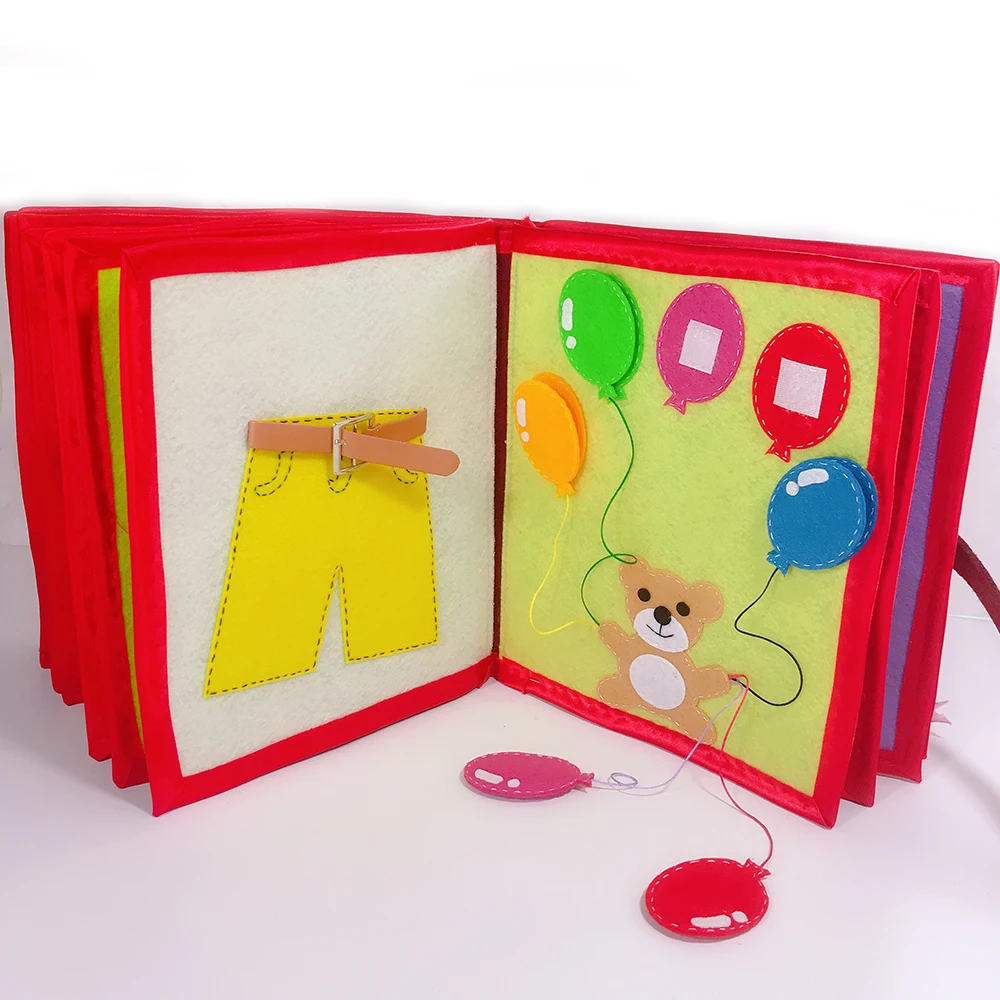 Bebé dibujos animados educación tela libro no tejido hecho a mano pintura Animal libro material de embalaje DIY niño cuento de hadas libro de tela - 4