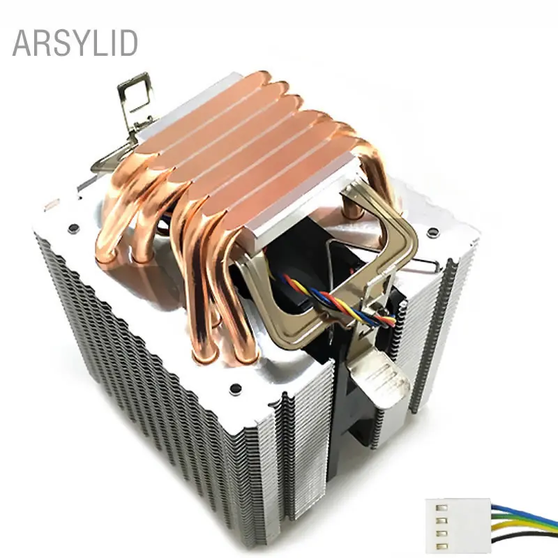High Quality 4PIN CPU Cooler 115X 1366 2011 6 Heatpipe Dual Tower Cooling 9cm Fan Support