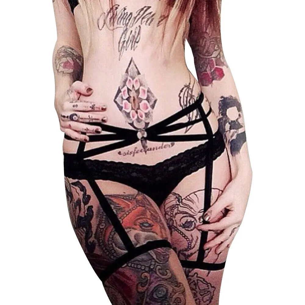 

Lingerie Sexy Hot s Bandage lingerie Belts Gothic Punk Style Womens Elastic Goth Leg Garter Belt New