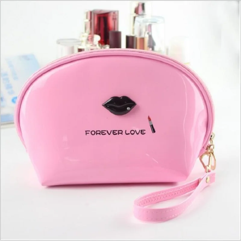 Cosmetic Case Patent Leather Makeup Bag Make Up Bags Female Zipper
