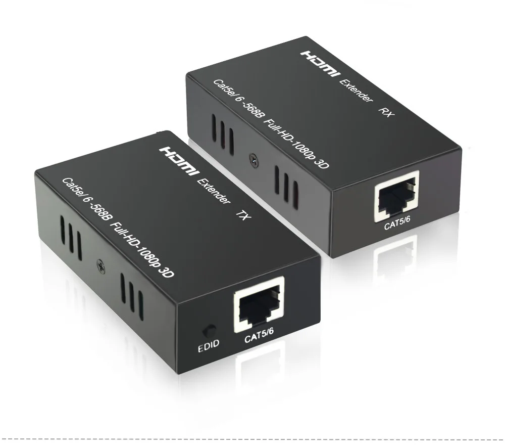 Baratos 50m HD 1080P HD HDMI Extender RJ45 1x1 divisor HDMI emisor y receptor de cable HDMI con Cat6 RJ45 cable ethernet para PC TV HD60A