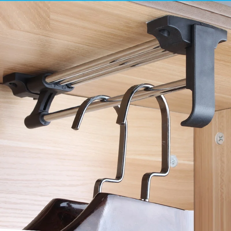 Сверхмощный выдвижной шкаф выдвижной стержень шкаф вешалка для одежды, направляющая идеально подходит для шкафа телескопические рельсы одежды шкаф