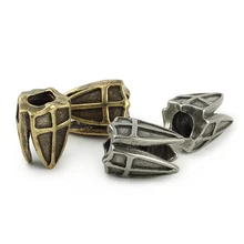 Латунные многогранные дизайнерские бусы на веревочке, бусины для ножей, многофункциональные инструменты, Висячие пряжки, кулон