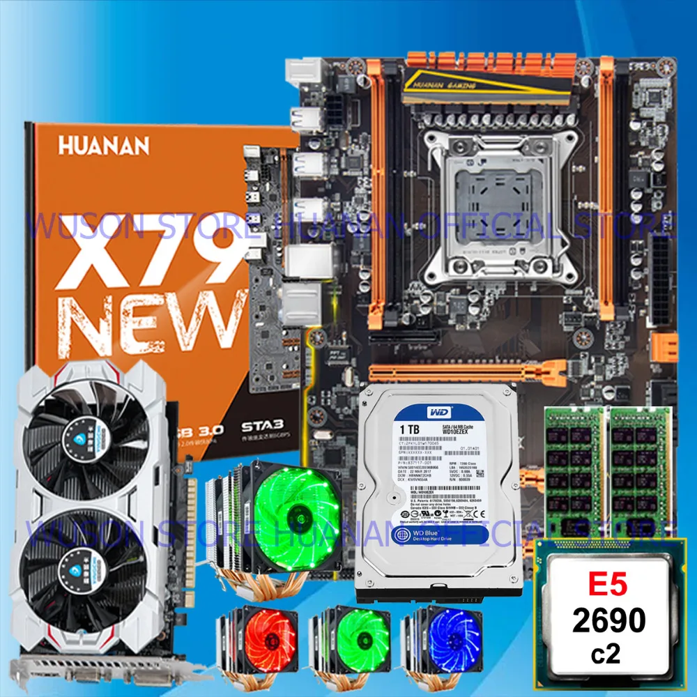HUANAN ZHI deluxe X79 материнская плата с M.2 NVMe слотом CPU Xeon E5 2690 RAM 16G (2*8G) 1 ТБ 3,5 'SATA HDD видеокарта GTX750Ti 2GD5 HUANAN ZHI deluxe X79 материнская плата с M.2 NVMe слотом CPU Xeon E5 2690 RAM 16G (2*8G) 1 ТБ 3,5 'SATA HDD видеокарта GTX750Ti 2GD5