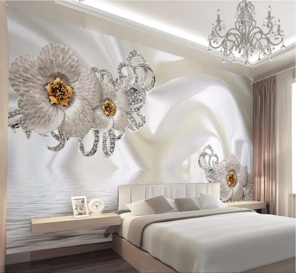 Beibehang personalizado foto papel de parede grande fresco 3d flores luxo 3d jóias tv fundo da parede 3d 28 HTB1AbbTq50TMKJjSZFNq6y 1FXaj