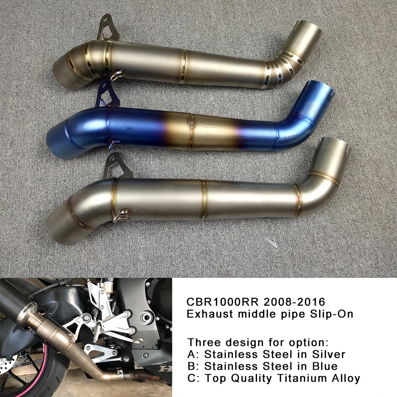 Motorcycle 61mm Exhaust Muffler Middle Link Pipe Connection for HONDA CBR1000RR 2008-2016 Slip-On Stainless Steel Titanium Alloy (8)