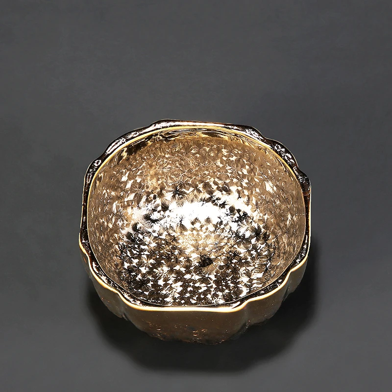 

Ceramic Kungfu Teaware Tea Cup Set Individual Tasting Cup Gold Kiln Changed into Seven Coloured Sky Eye Glaze to Build